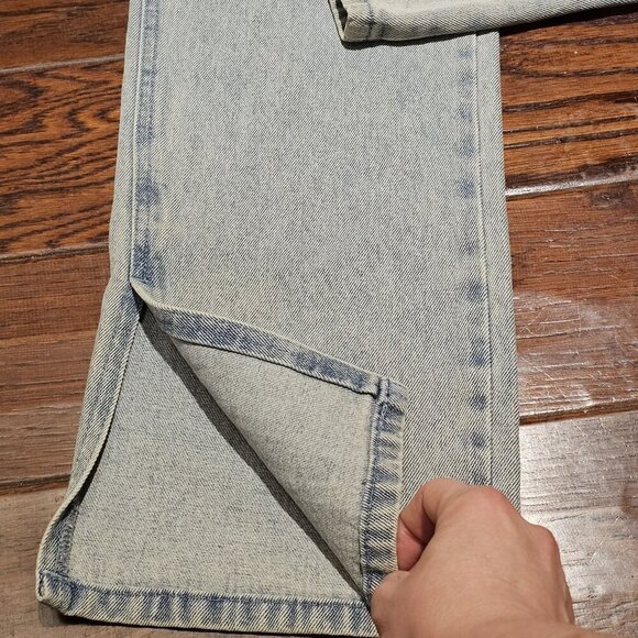English Factory S 29 New W Tags Straight-Leg High Rise Side Slit 90's Acid Wash - Picture 3 of 10